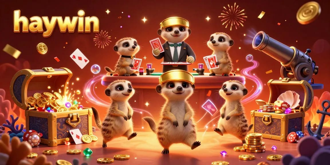 Watch the lively meerkats in a haywin-themed casino bursting with treasure and excitement.