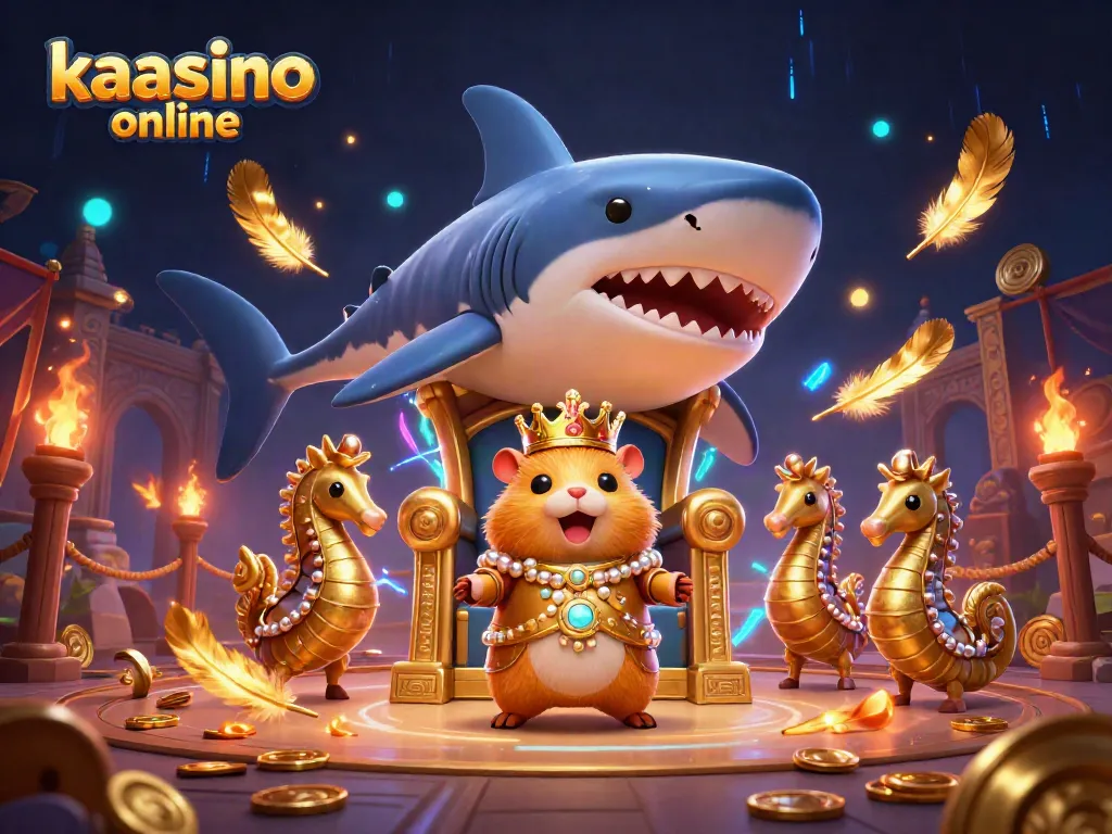 Play exciting games at kaasino online featuring a vibrant cartoon casino scene with unique characters.