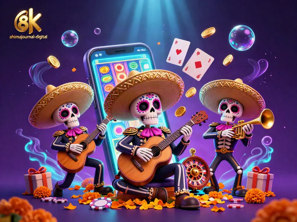 Engage with the colorful gambling scene at ahimajournal-digital featuring mariachi skeletons and exciting slot games.